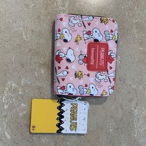 Loungefly Peanuts Pink Snoopy Wallet NWT